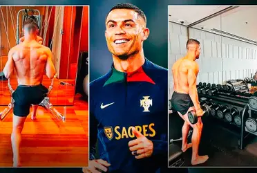 The Portuguese star published a video where he works spectacularly in the gym.