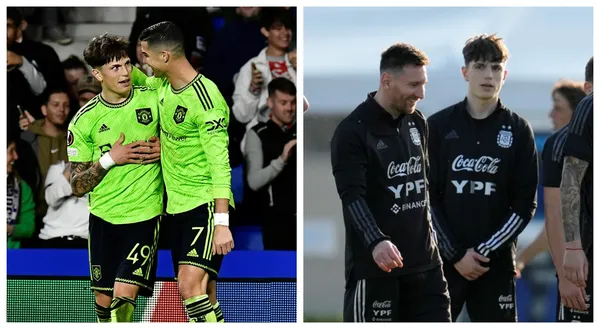 Alejandro Garnacho, Lionel Messi and Cristiano Ronaldo