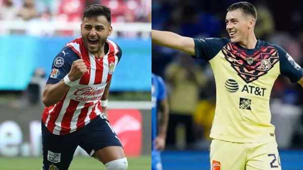 Alexis Vega with the Chivas de Guadalajara jersey.