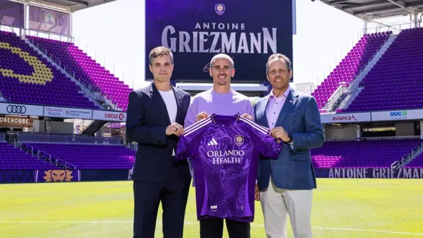 Antoine Griezmann was presented as a new Orlando City player from the MLS - X @OrlandoCitySC