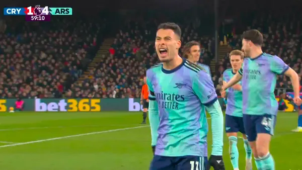 As Brazilian Gabriel Martinelli scored Arsenal's 4-1 win over Crystal Palace at Selhurst Park