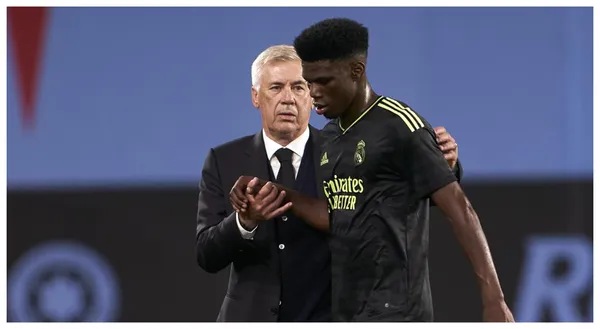 Aurélien Tchouaméni and Carlo Ancelotti