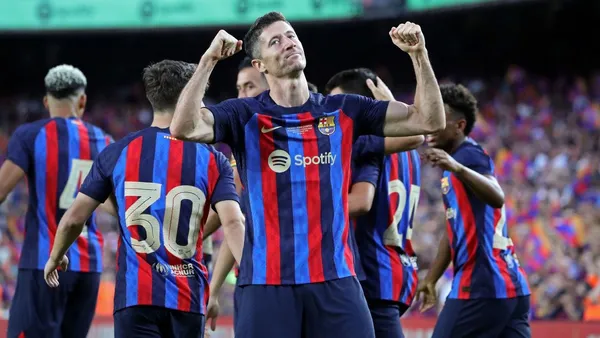 Barcelona picked up their first LaLiga win on Sunday with a 4-1 victory over Real Sociedad in the second round of La Liga, thanks to a brace from Poland's Robert Lewandowski.