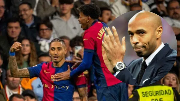 Barcelona players and Henry. Photo: Barcelona and Henry networks.
