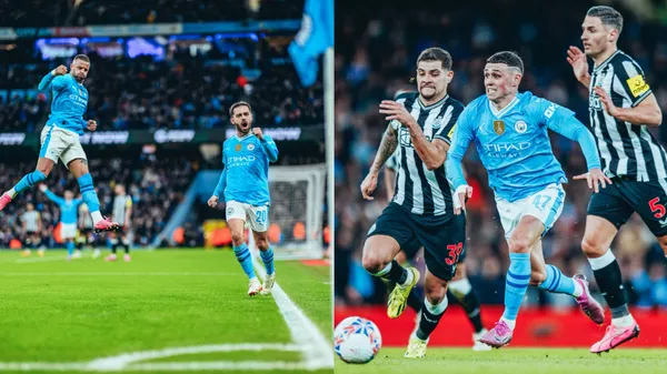 Bernardo Silva scores two goals against Newcastle United in the FA Cup.