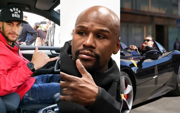 Both the boxer and the footballers are lovers of cars and show them off at all times