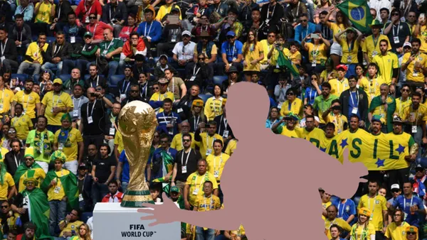 Brazilian fans await for their national team to play in the World Cup.