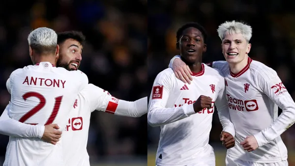 Bruno Fernandes and Kobbie Mainoo scored for Man United in the first half.