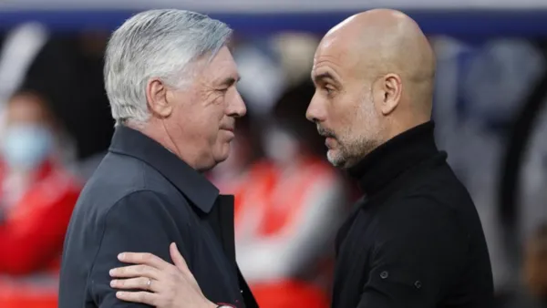 Carlo Ancelotti and Pep Guardiola. PHOTO: MARCA