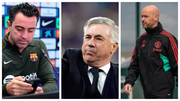 Carlo Ancelotti, Xavi Hernandez and Erik ten Hag