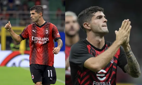 Chirstian Pulisic with the AC Milan jersey.