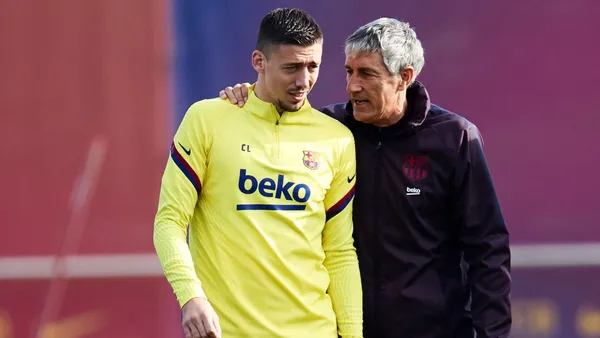 Clement Lenglet with Quique Setien. (Source: TyC Sports)