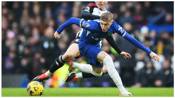 Cole Palmer scores for Chelsea again as he sends Leno the wrong way from the penalty spot.