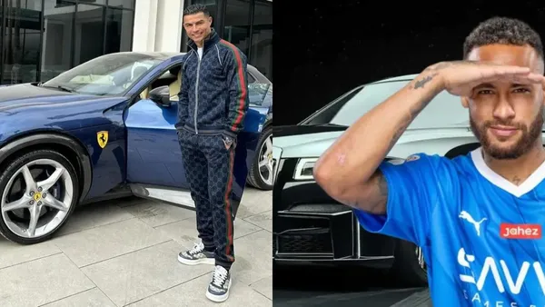 Cristiano Ronaldo and Neymar Jr compete off the pitch with their large collections of luxury cars.
