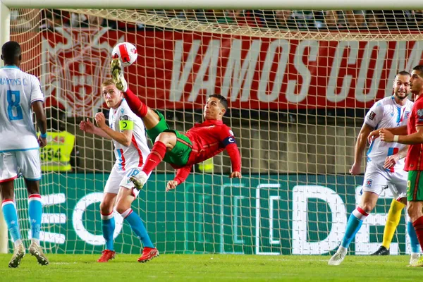 Cristiano Ronaldo attempted a bicycle kick against Luxembourg but it was saved by the goalkeeper, see his best bicycle kick goal.