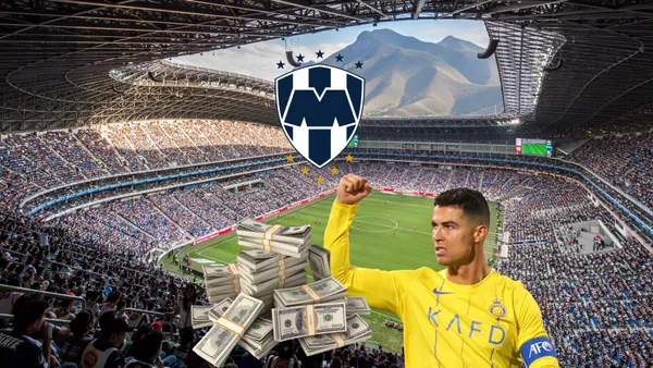 Cristiano Ronaldo celebrates an Al Nassr goal with his fist.