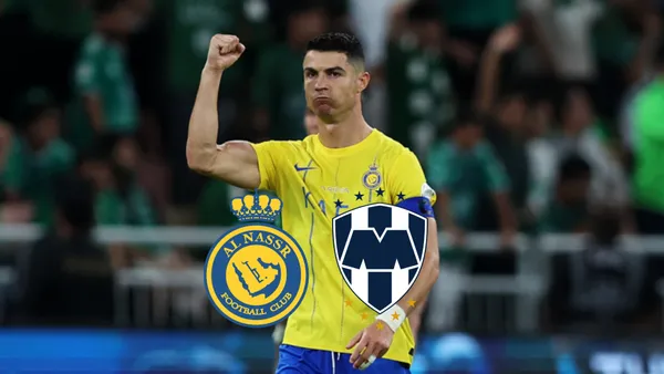 Cristiano Ronaldo celebrates an Al Nassr win with his fist up.