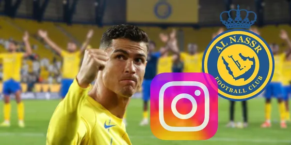 Cristiano Ronaldo celebrating one of his goals in an Al Nassr shirt