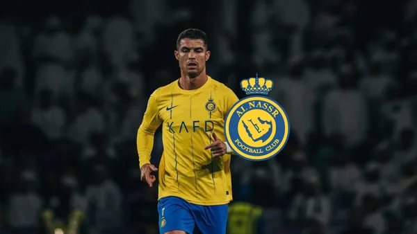 Cristiano Ronaldo focused during an Al Nassr match.