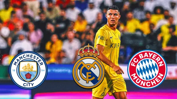 Cristiano Ronaldo focused in an Al Nassr match.