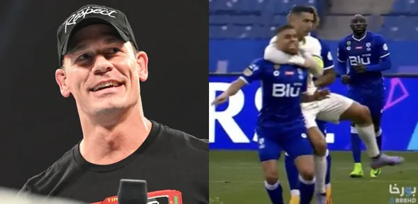 Cristiano Ronaldo threw a rival to the ground with a strong tackle, after being helpless for losing the game