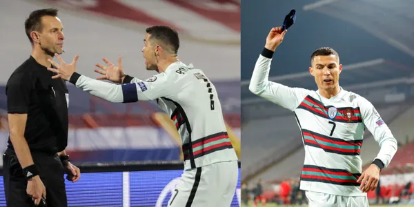 Cristiano Ronaldo was fuming about the referee's decision.