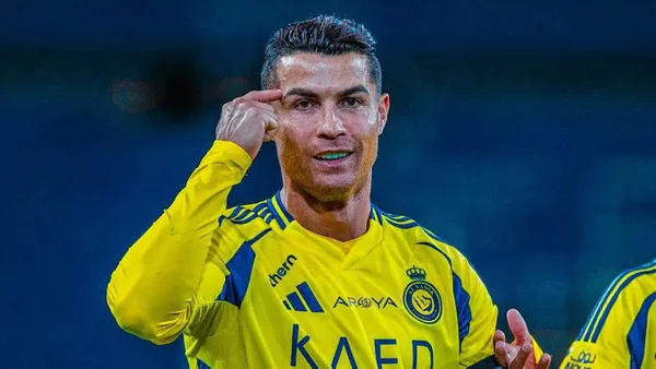 PHOTO: Cristiano Ronaldo celebrates a goal with Al Nassr