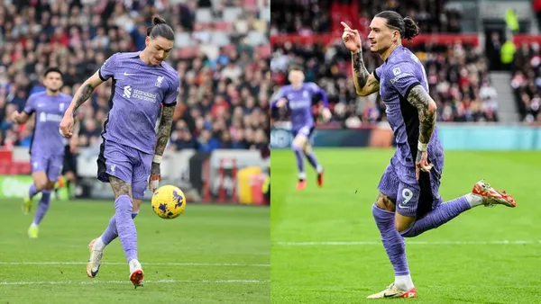 Darwin Nunez chips the Brentford keeper to open the score for Liverpool but the team suffers more injuries.