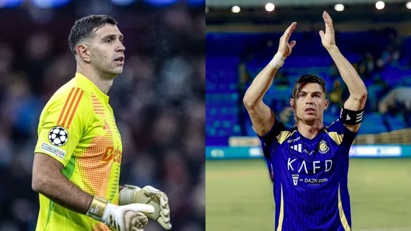 Dibu Martinez and Cristiano Ronaldo