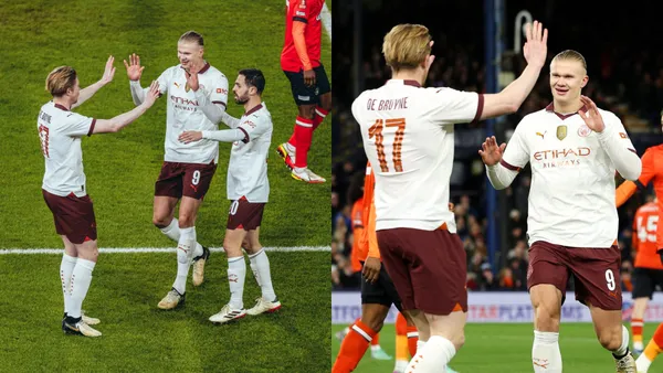 Erling Haaland and Kevin De Bruyne were involved in all of Man City's goal in the first half.