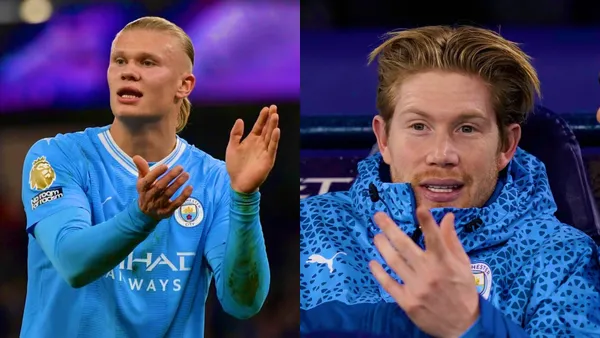 Erling Haaland scores the winner for Man City but De Bruyne did not play.