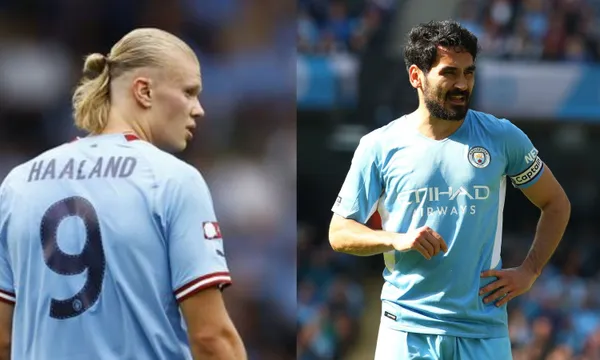 Erling Haaland tried to get the game-winner at Manchester City and reacted to a teammate's missed chance
