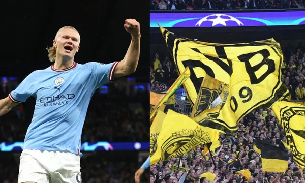 Erling Haaland was presented at Signal Iduna Park with Manchester City and was welcomed like this