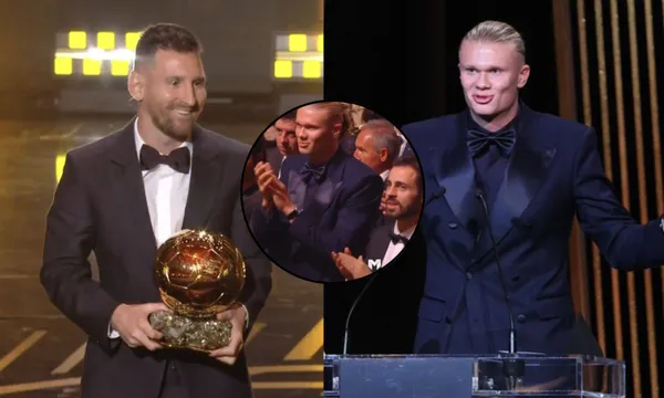 Erling Haaland's act when he saw that Messi was the winner of the 2023 Ballon d'Or