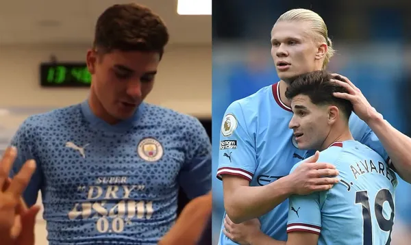 Erling Haaland's unexpected conversation with Julian Alvarez in Spanish and that goes viral