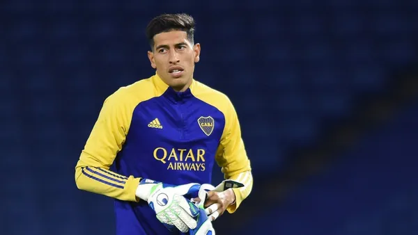 Esteban Andrada with the Boca Jrs. sport sweater. (Source: ESPN)