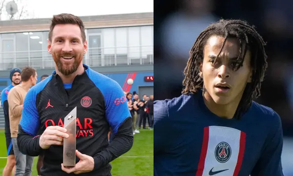 Ethan Mbappe, member of the PSG squad was present at the reception of the Argentinean