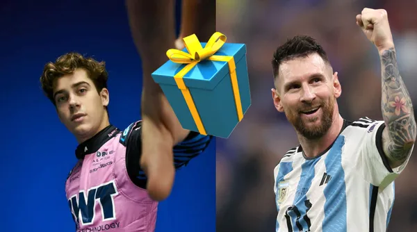 Franco Colapinto & Lionel Messi . Fhoto: BBC