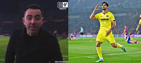 Furious, Xavi Hernandez's reaction to seeing that Villarreal won 5-3 in the end