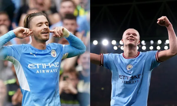 Haaland's reaction to Jack Grealish's goal