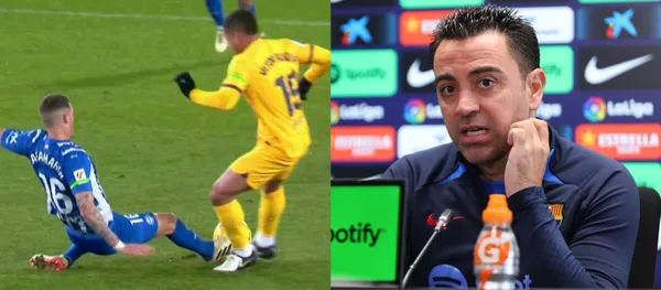 He doesn't stop! Xavi Hernandez explodes again against the referees