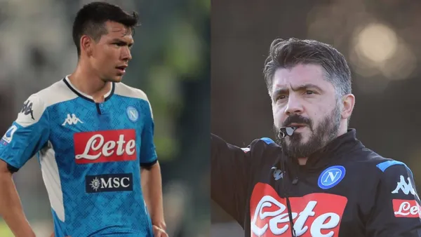 Hirving Lozano and Gennaro Gattuso at Napoli.