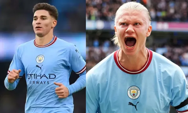 Julian Alvarez and Erling Haaland will compete and this is how the Norwegian reacts to the great effort of the Argentine