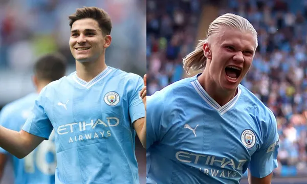 Julian Alvarez scored Manchester City's first goal against Brighton