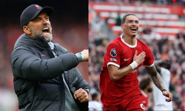 Jurgen Klopp celebrated Liverpool's victory with Darwin Nunez