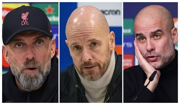 Jurgen Klopp, Erik ten Hag and Pep Guardiola