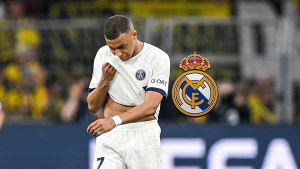 Kylian Mbappé disappointed while playing for PSG in the Champions League.