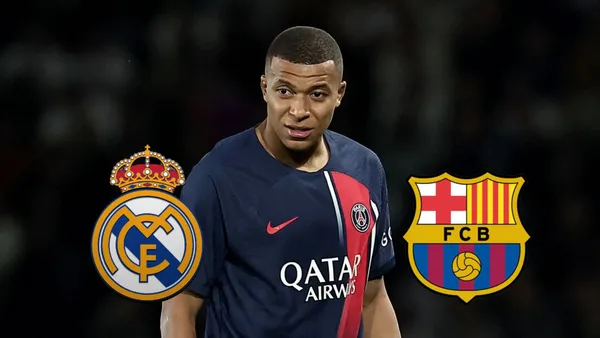 Kylian Mbappé looks miserable in a PSG match this season.