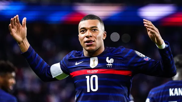 Kylian Mbappé scored four goals in the win over Kazakhstan, the first three in the first half. See how many he has for France.