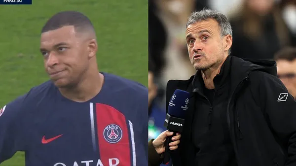 Kylian Mbappé seemed annoyed when he found out he was taken off by Luis Enrique in PSG's game vs Marseille.